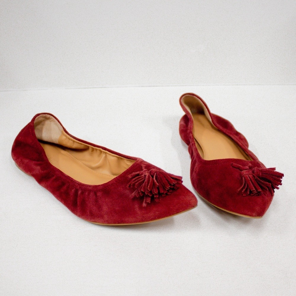 J Crew Lottie Flats Pointy Toe w/ Tassels Suede  | J Crew Shoes | Leather | 7.5 - Picture 5 of 10